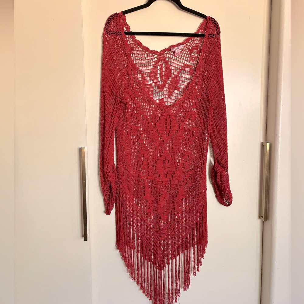 Calypso St. Barth Red Fringe Top